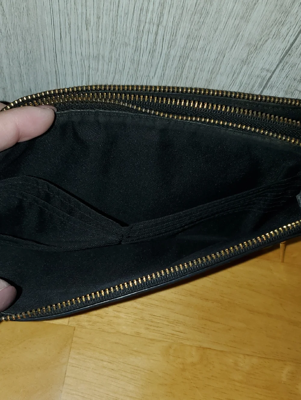 Coach Large Black Pebbled Leather Double Zip Wristlet ... Fits Phone & More - Picture 8 of 9